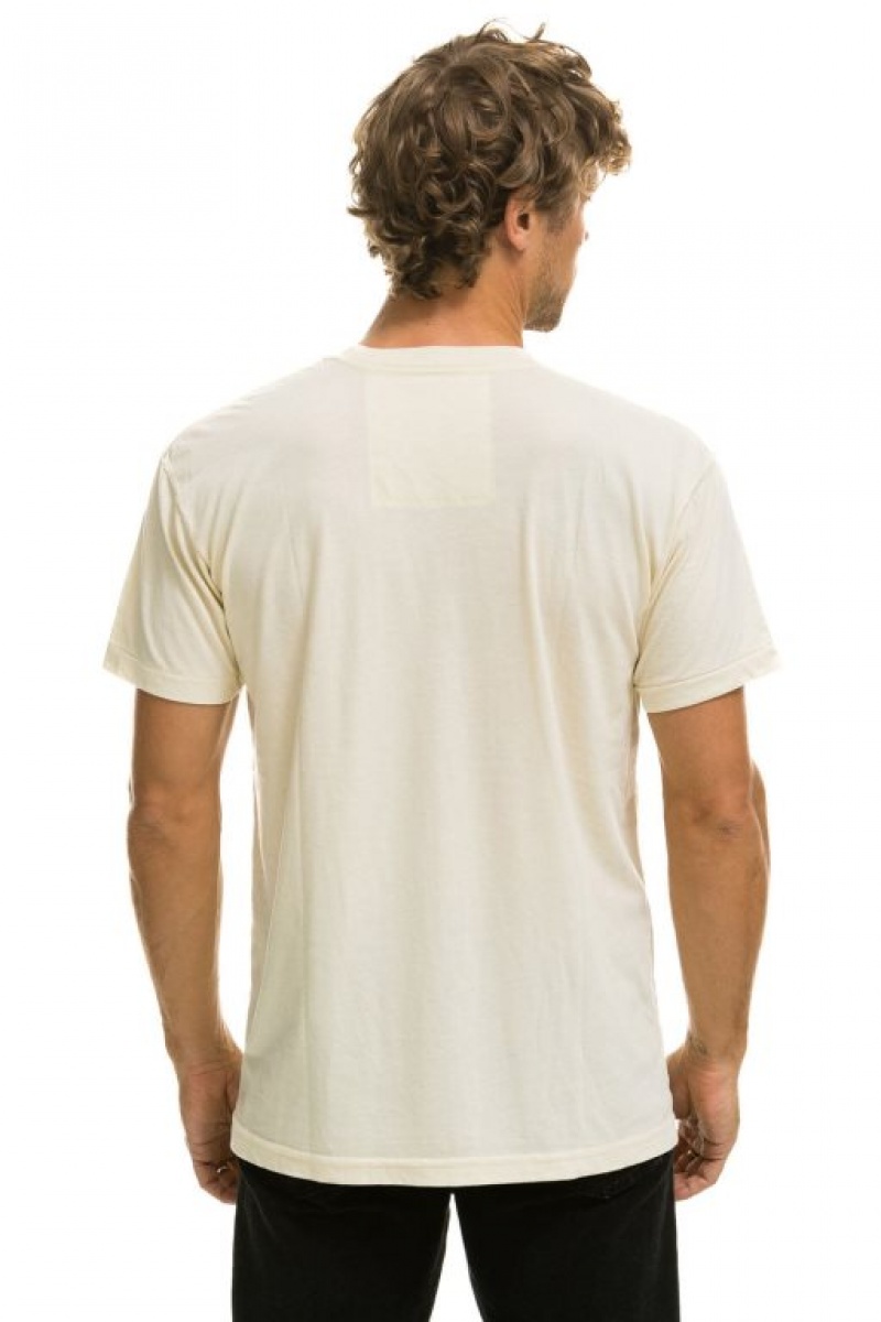 Camiseta Aviator Nation Aspen Crew Shirt Hombre White | 73KLRCPBD