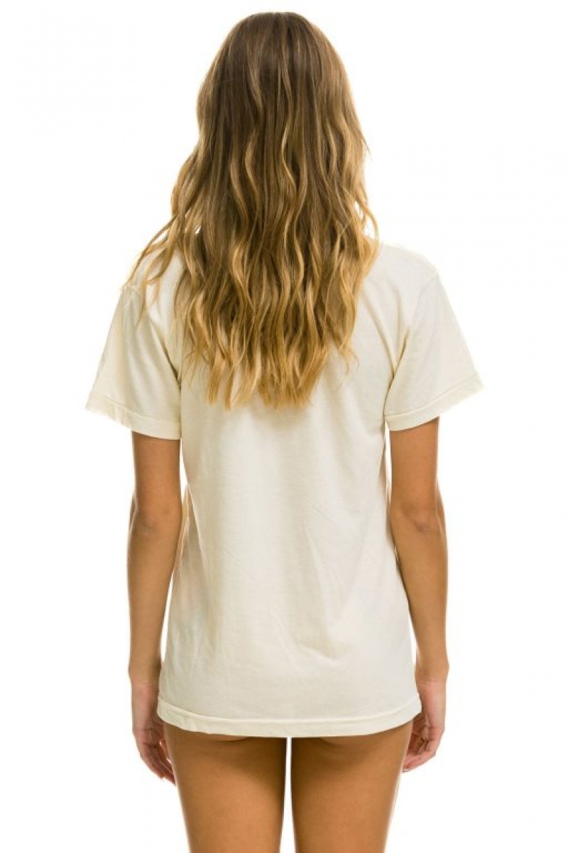 Camiseta Aviator Nation Aspen Crew Shirt Hombre White | 73KLRCPBD
