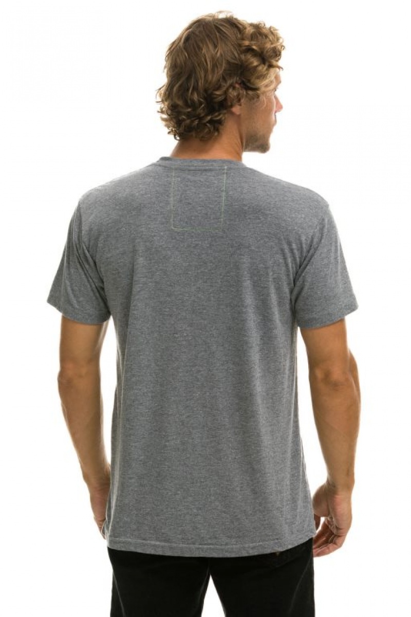 Camiseta Aviator Nation Basic Hombre Grey | 72VPNKIZW