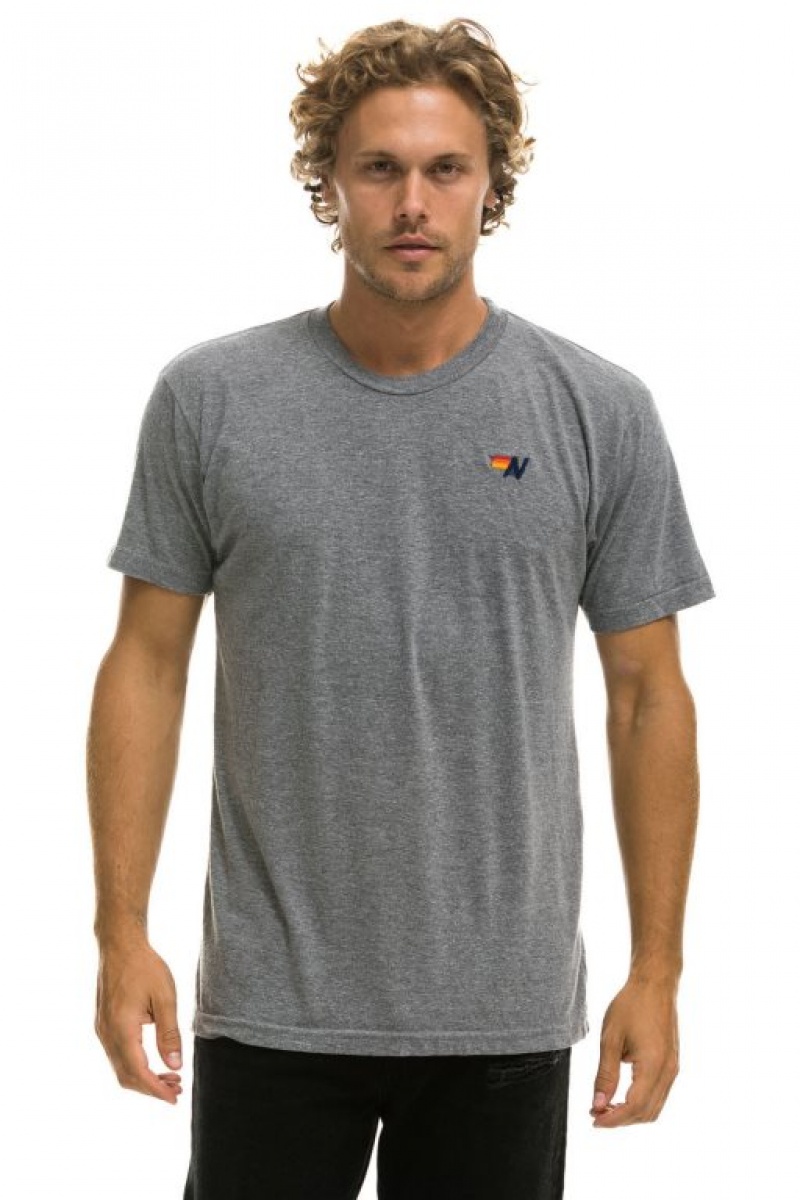 Camiseta Aviator Nation Basic Hombre Grey | 72VPNKIZW