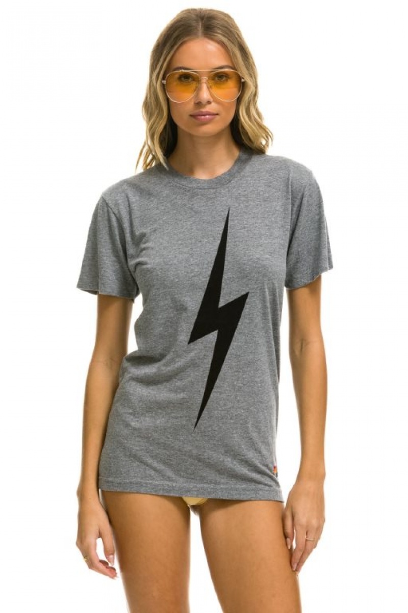 Camiseta Aviator Nation Bolt Hombre Grey | 72PDBUAYX