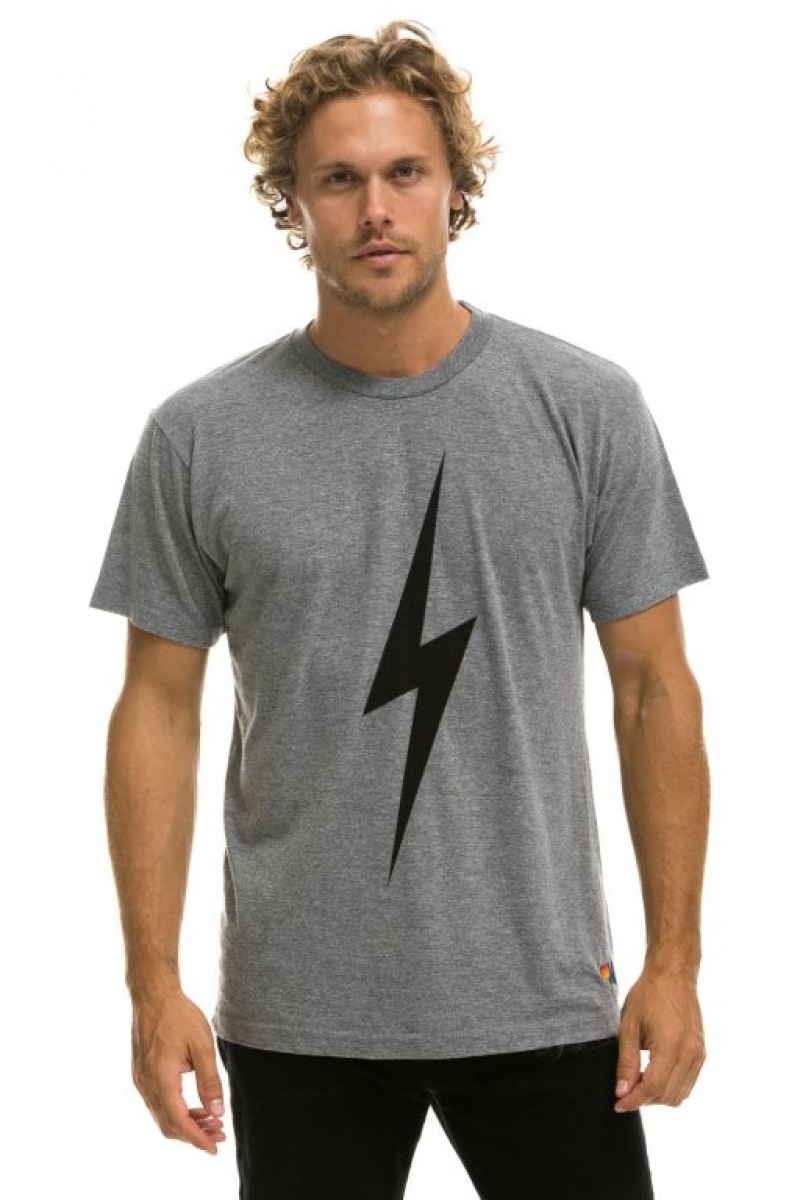 Camiseta Aviator Nation Bolt Hombre Grey | 72PDBUAYX