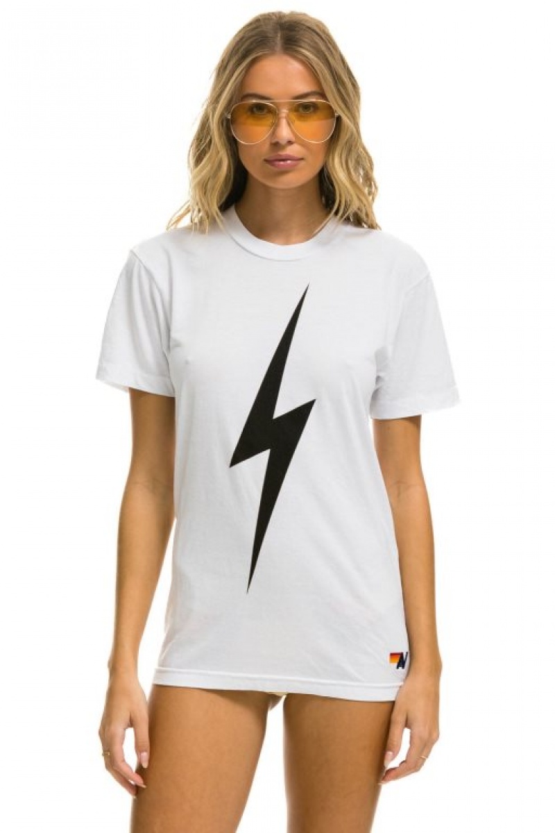 Camiseta Aviator Nation Bolt Mujer White | 29PSIWMCU