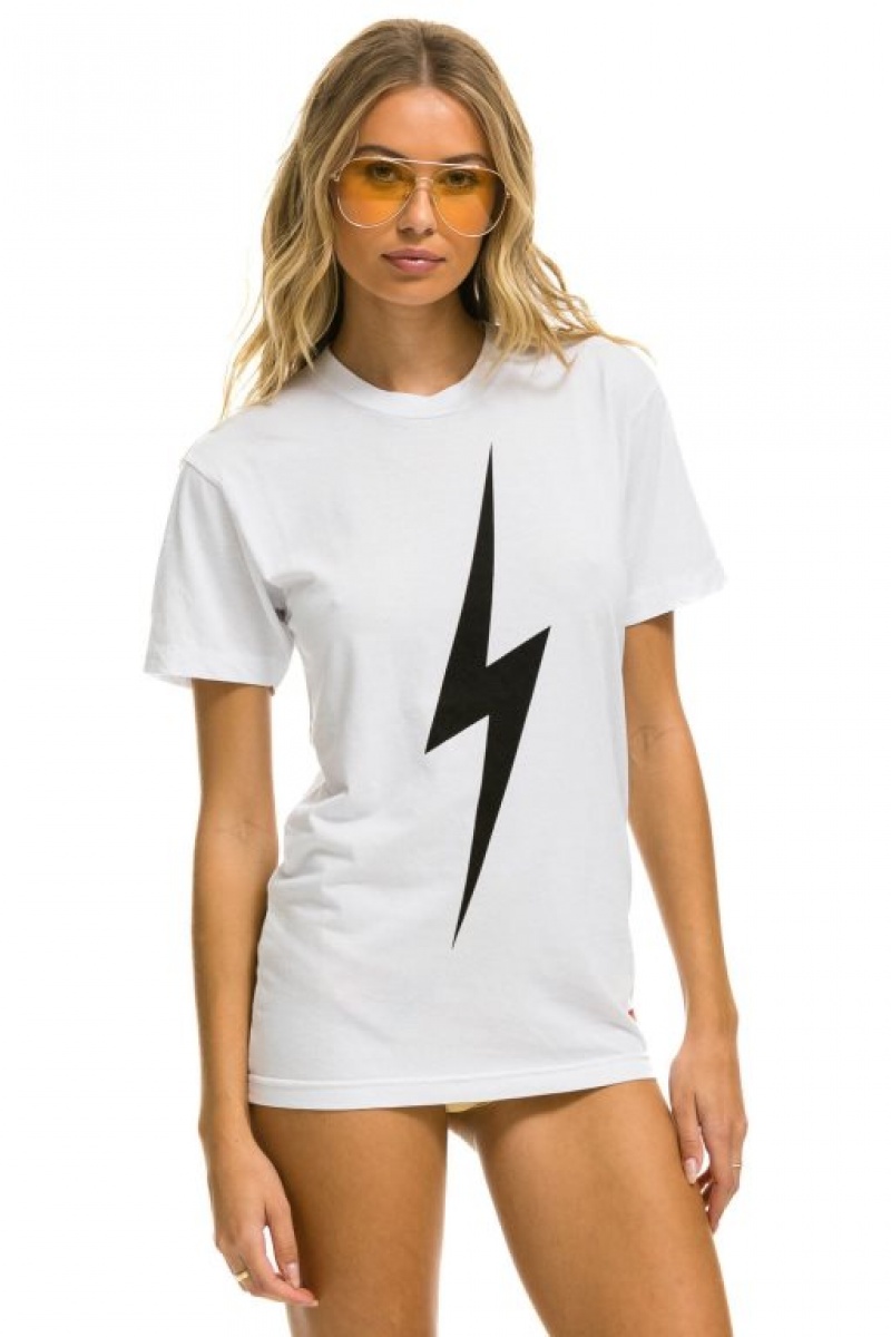 Camiseta Aviator Nation Bolt Mujer White | 29PSIWMCU