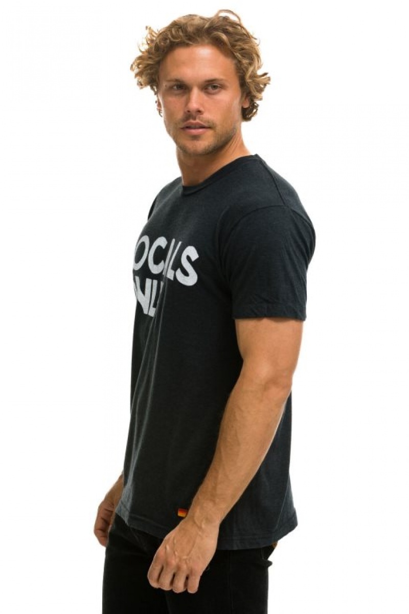 Camiseta Aviator Nation Locals Only Hombre Grey | 72MLCZAHF