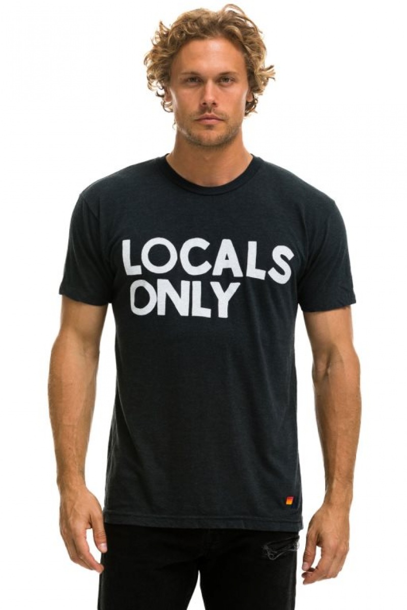 Camiseta Aviator Nation Locals Only Hombre Grey | 72MLCZAHF