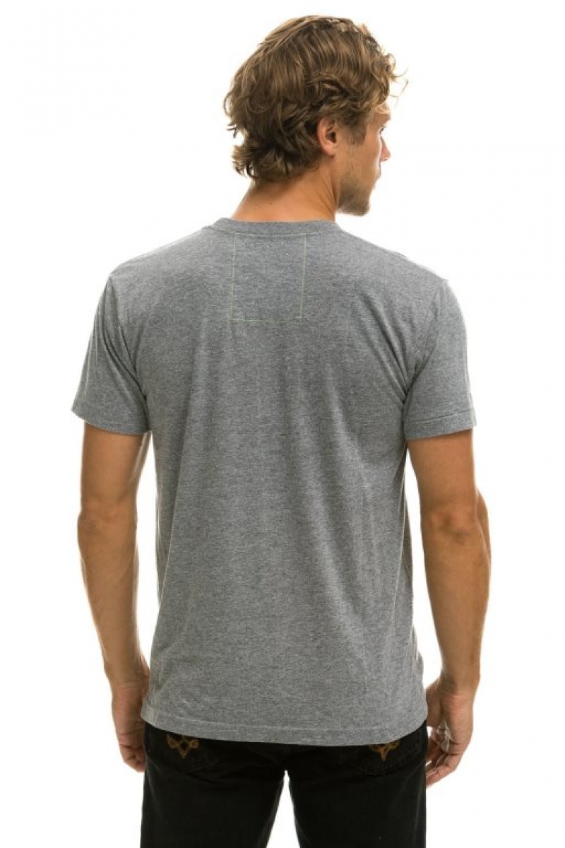 Camiseta Aviator Nation Logo Hombre Grey | 72JXDZCEU