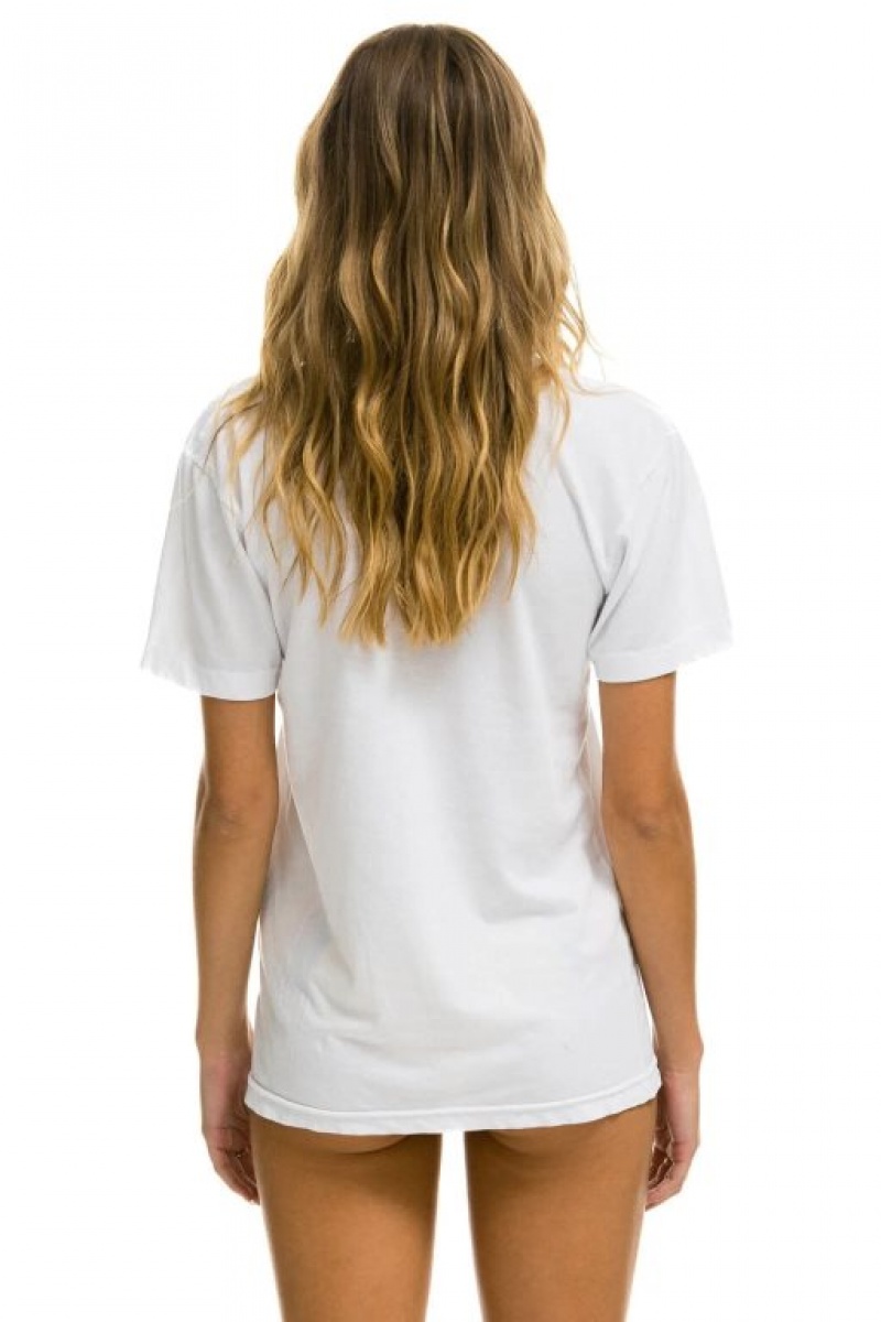 Camiseta Aviator Nation Logo Mujer White | 29CNSRYGX