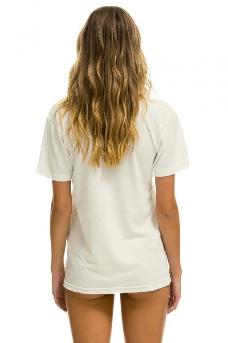 Camiseta Aviator Nation Logo Mujer White | 29DXMZNIO