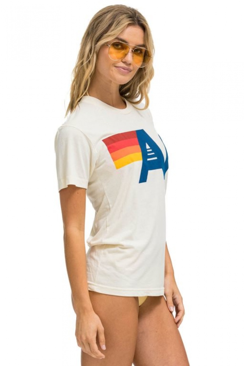 Camiseta Aviator Nation Logo Mujer White | 29DXMZNIO