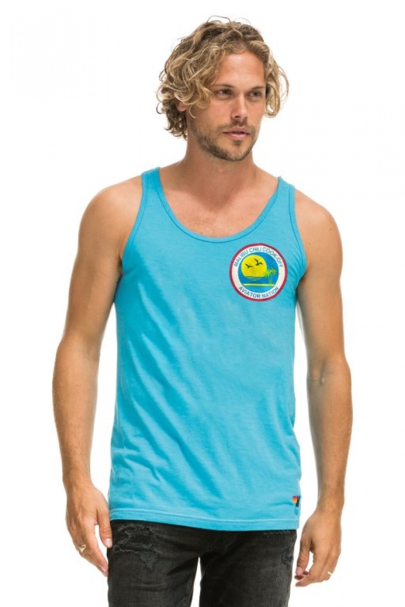 Camiseta Aviator Nation Malibu Chili Cook-off 2023 Tank Top Mujer Blue | 28ZUIFGDA
