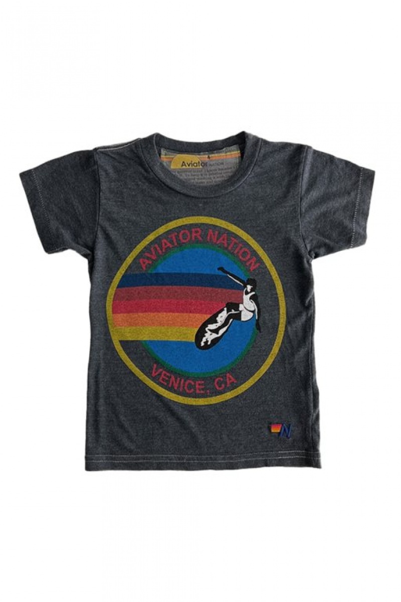 Camiseta Aviator Nation Niños Grey | 91XJRVGMC