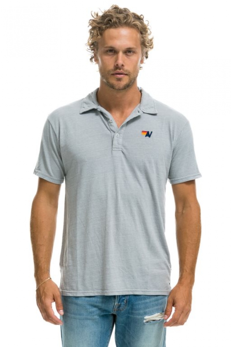 Camiseta Aviator Nation Polo Mujer Light Grey | 30MKBIXWD