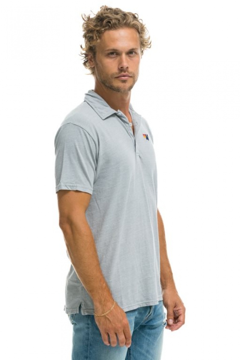 Camiseta Aviator Nation Polo Mujer Light Grey | 30MKBIXWD
