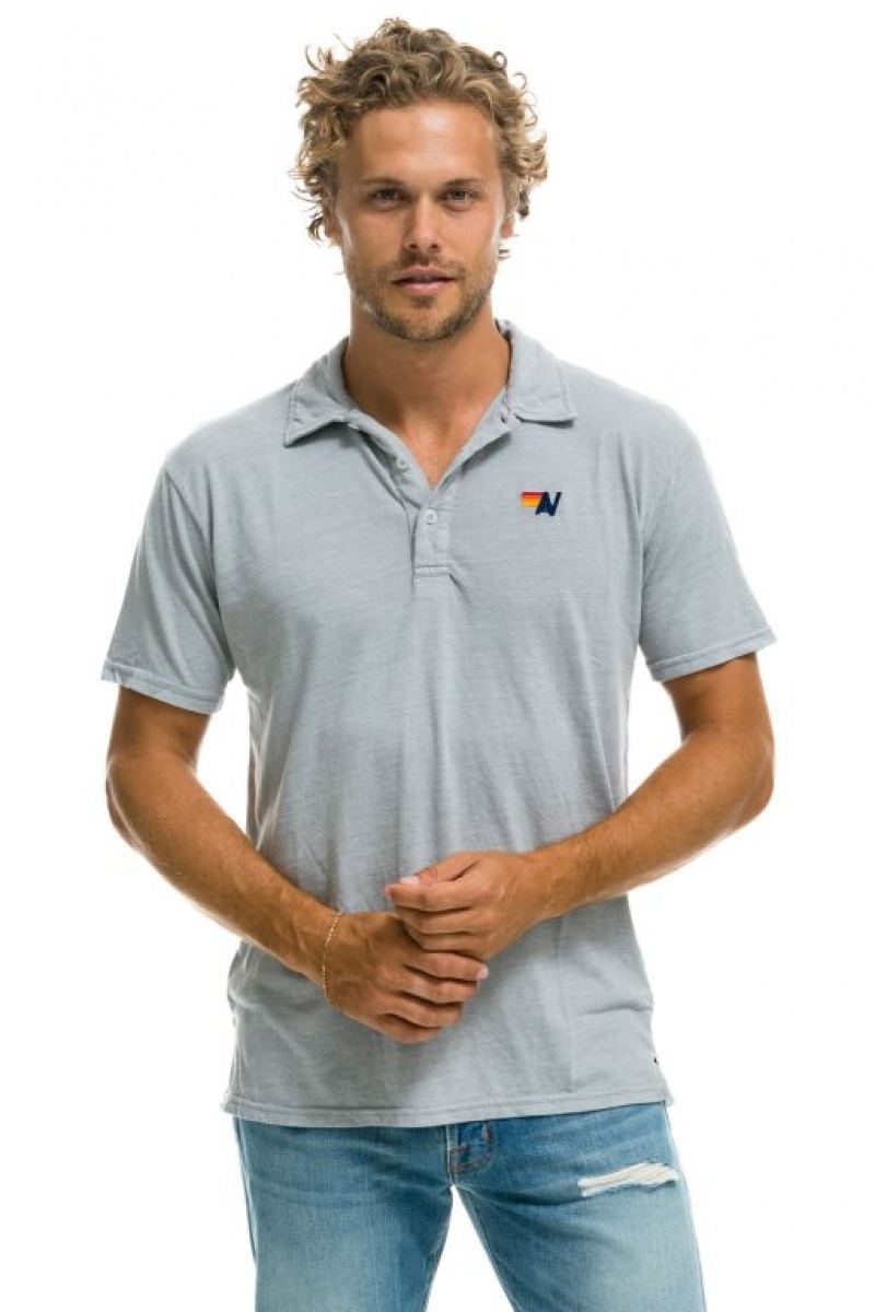 Camiseta Aviator Nation Polo Mujer Light Grey | 30MKBIXWD