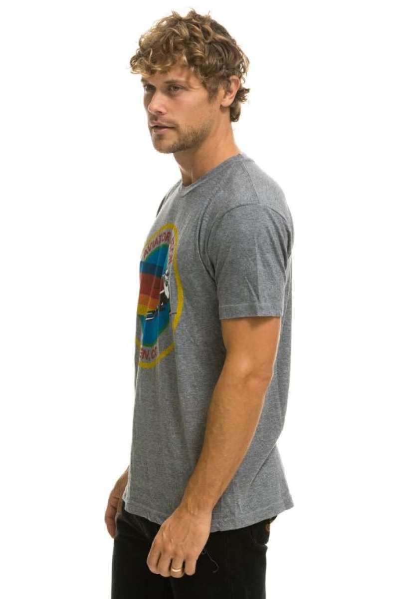 Camiseta Aviator Nation Signature Aspen Hombre Grey | 72DYAWNEP
