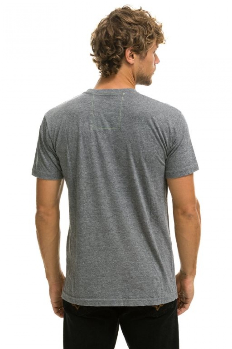Camiseta Aviator Nation Signature Aspen Hombre Grey | 72DYAWNEP