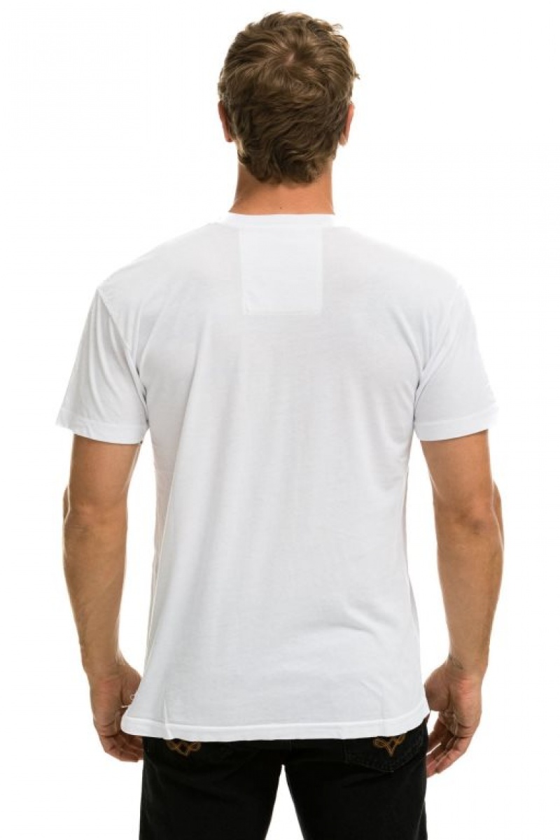 Camiseta Aviator Nation Signature Small Venice Circle Mujer White | 28HPQLZYO