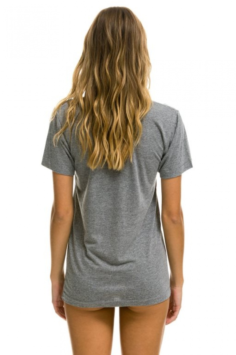 Camiseta Aviator Nation Signature Texas Small Logo Hombre Grey | 72BJCHYAM