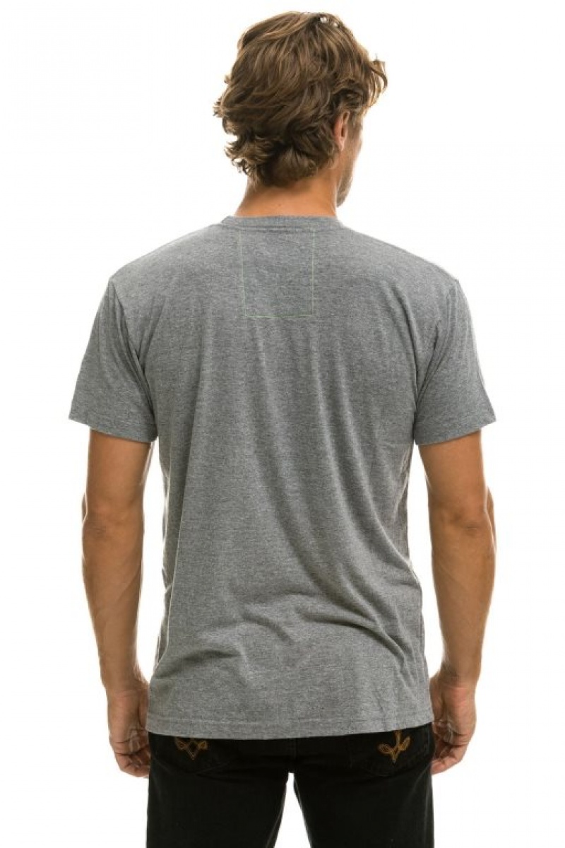 Camiseta Aviator Nation Signature Texas Small Logo Hombre Grey | 72BJCHYAM
