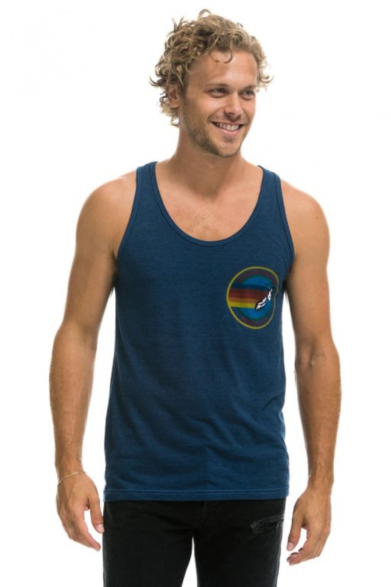 Camiseta sin Manga Aviator Nation Hombre Navy | 73QKFRYIG