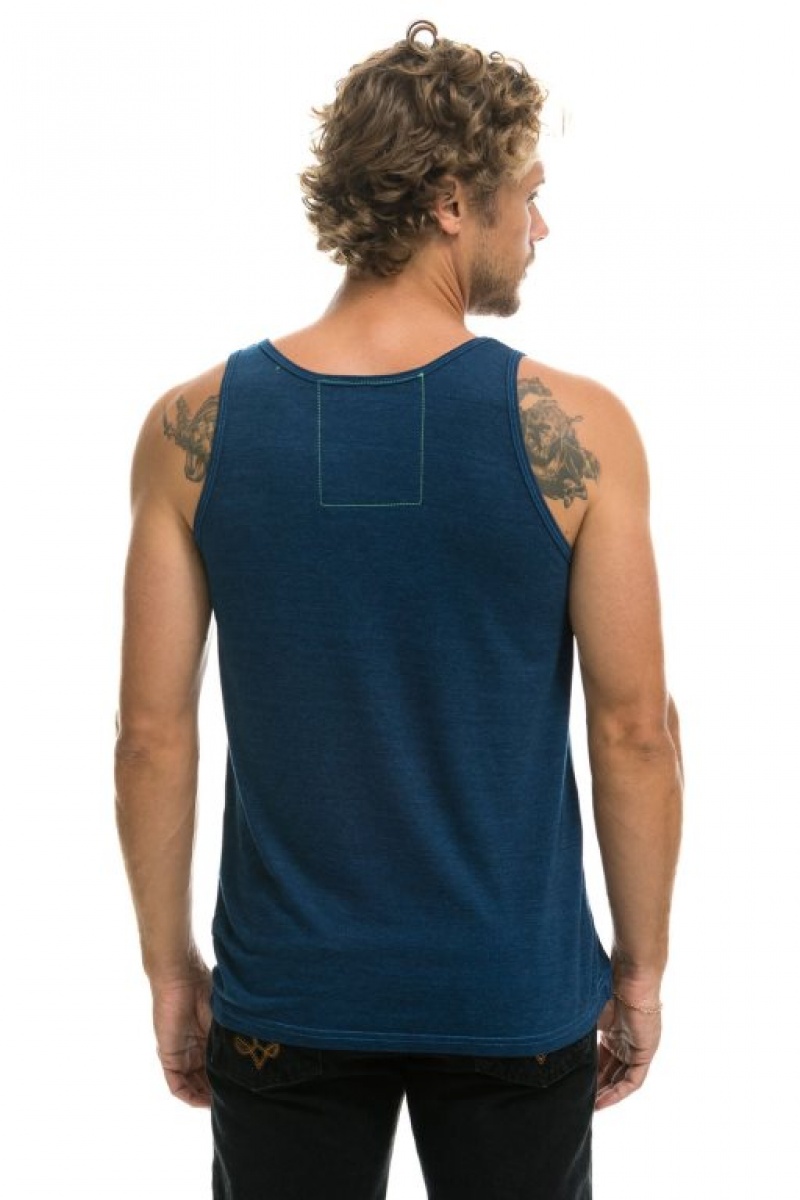 Camiseta sin Manga Aviator Nation Logo Hombre Navy | 73MHDALXR