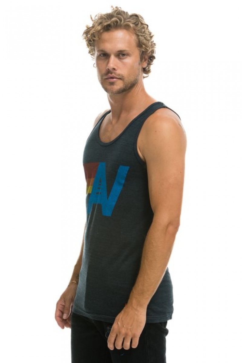 Camiseta sin Manga Aviator Nation Logo Hombre Grey | 73NSYQXFK