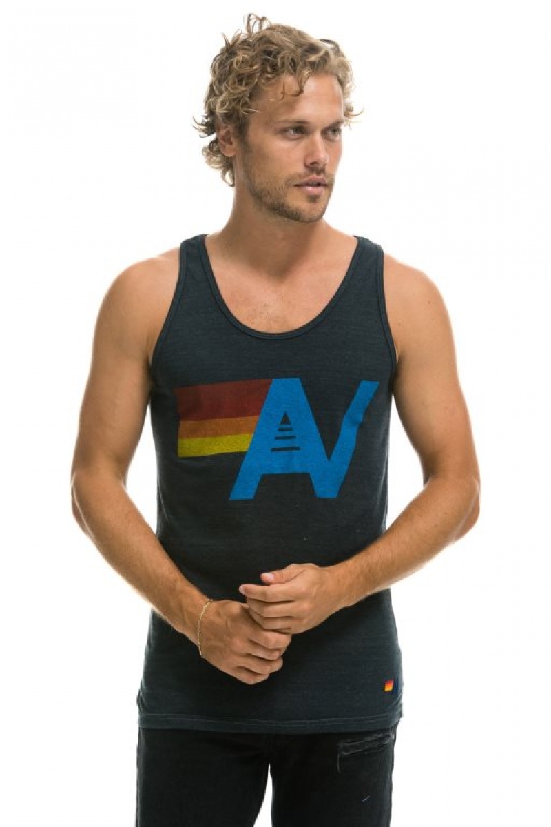 Camiseta sin Manga Aviator Nation Logo Hombre Grey | 73NSYQXFK