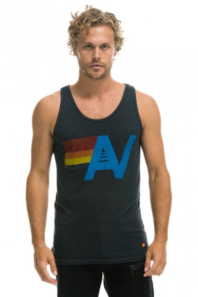 Camiseta sin Manga Aviator Nation Logo Hombre Grey | 73NSYQXFK