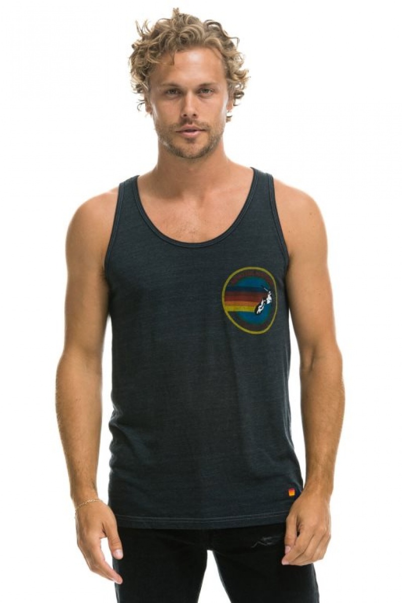 Camiseta sin Manga Aviator Nation Malibu Hombre Grey | 73YETAQIB