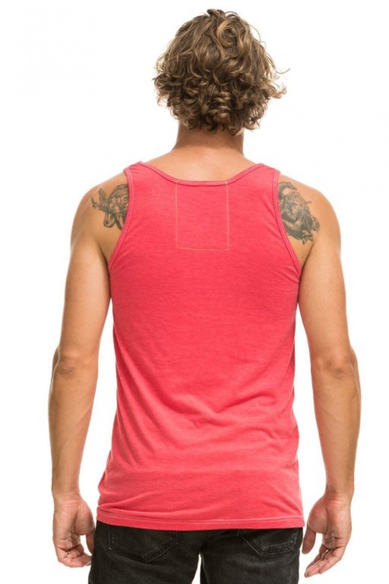 Camiseta sin Manga Aviator Nation Malibu Hombre Red | 73YWFVSPE