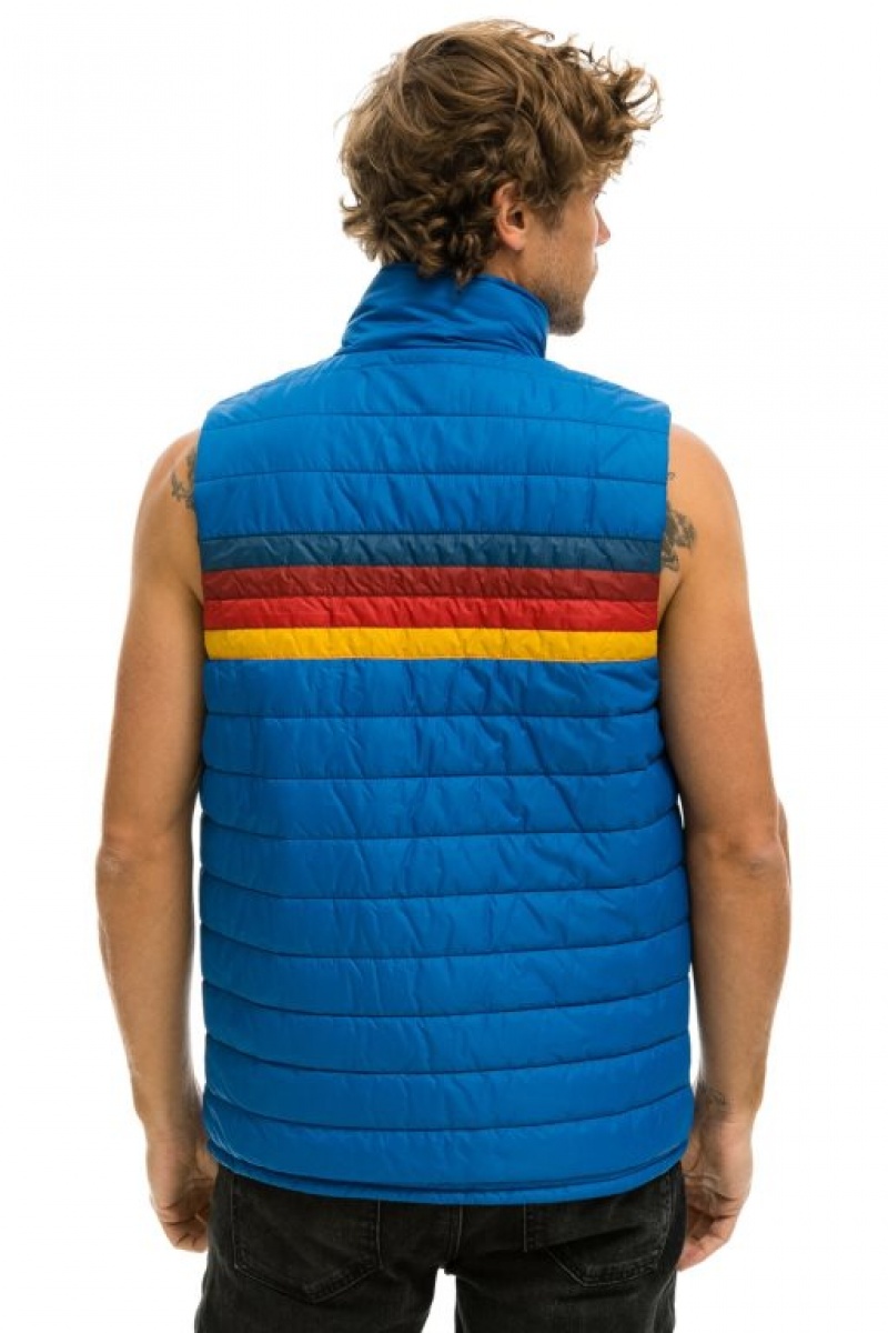 Chaleco Aviator Nation 4 Stripe Hombre Blue | 67TJFCOZW