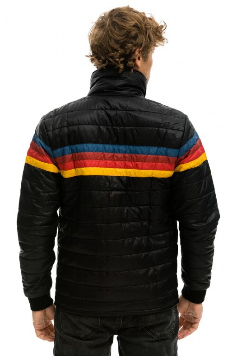 Chaquetas Aviator Nation 4 Stripe Hombre Black | 67GPTEIHL