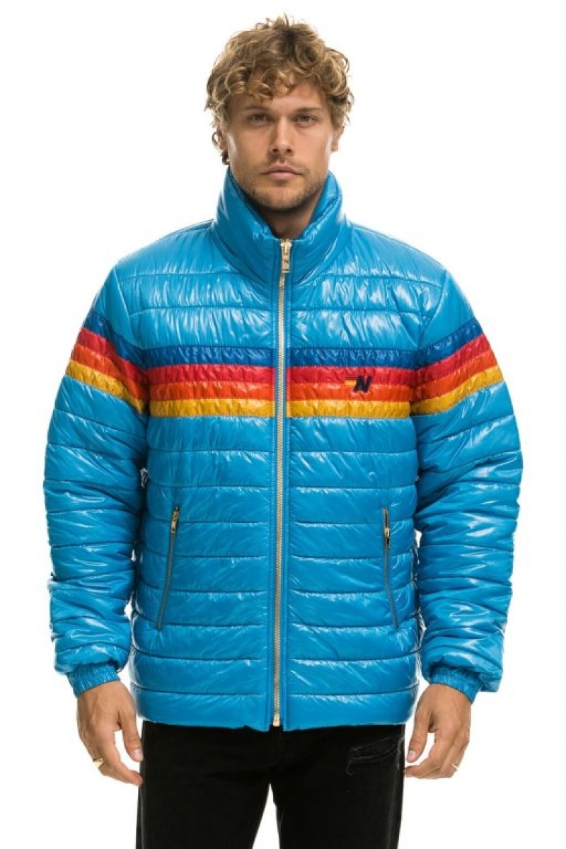 Chaquetas Aviator Nation 4 Stripe Hombre Blue | 67SMLGORH