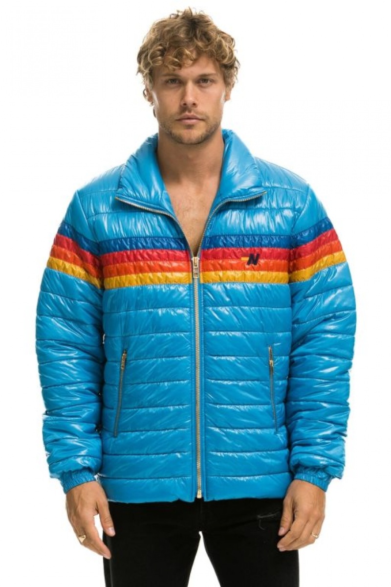 Chaquetas Aviator Nation 4 Stripe Hombre Blue | 67SMLGORH