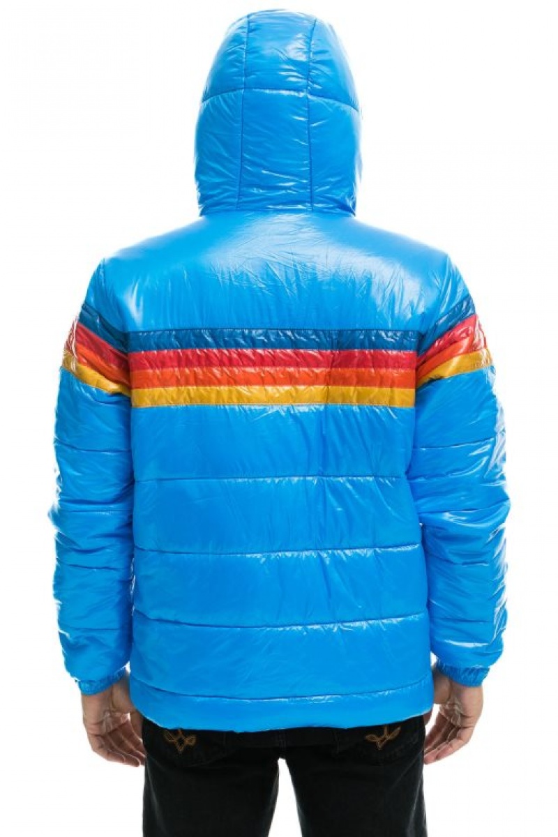 Chaquetas Aviator Nation 4 Stripe Luxe Trekker Hombre Blue | 65PAKGROC