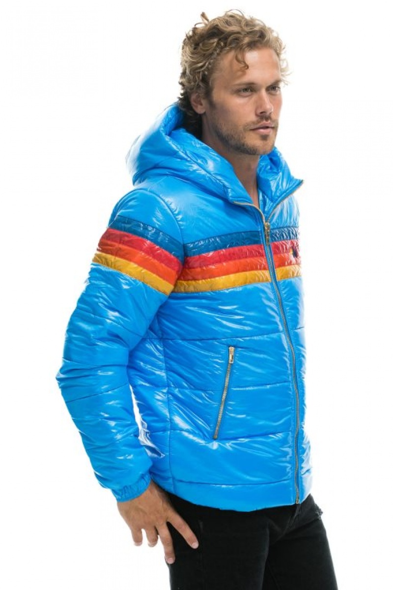 Chaquetas Aviator Nation 4 Stripe Luxe Trekker Hombre Blue | 65PAKGROC