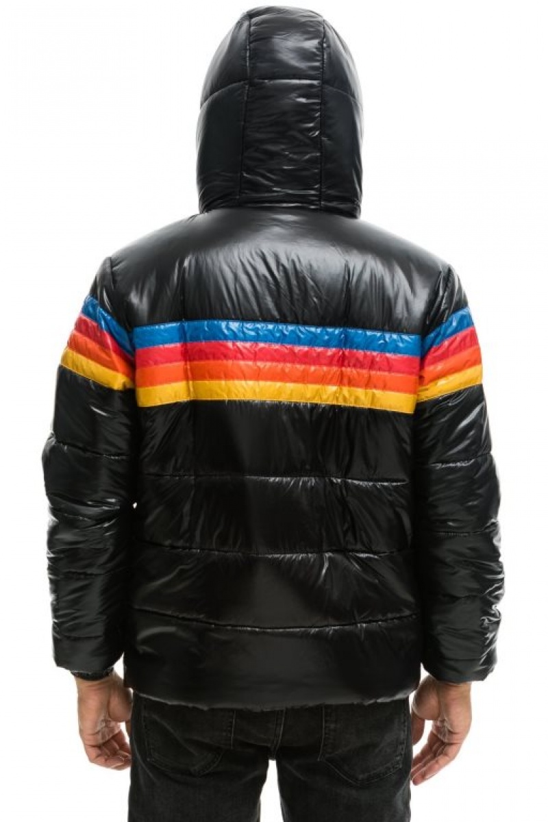 Chaquetas Aviator Nation 4 Stripe Luxe Trekker Hombre Black | 65SLDZWFO
