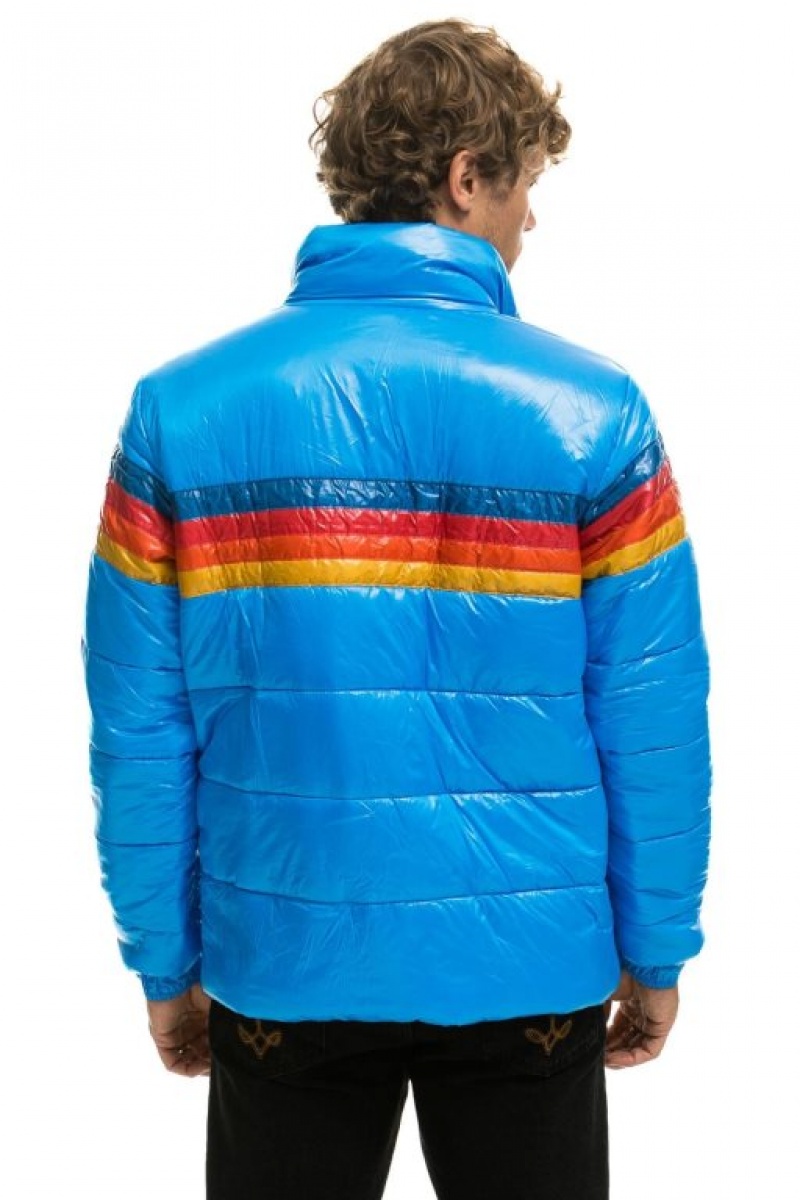 Chaquetas Aviator Nation 4 Stripe Luxe Traveler Hombre Blue | 65ZGTKWRC