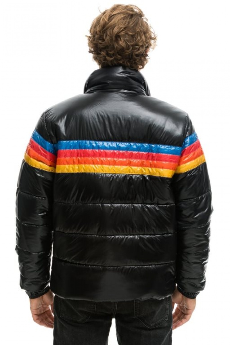 Chaquetas Aviator Nation 4 Stripe Luxe Traveler Hombre Black | 67BRKFEGP