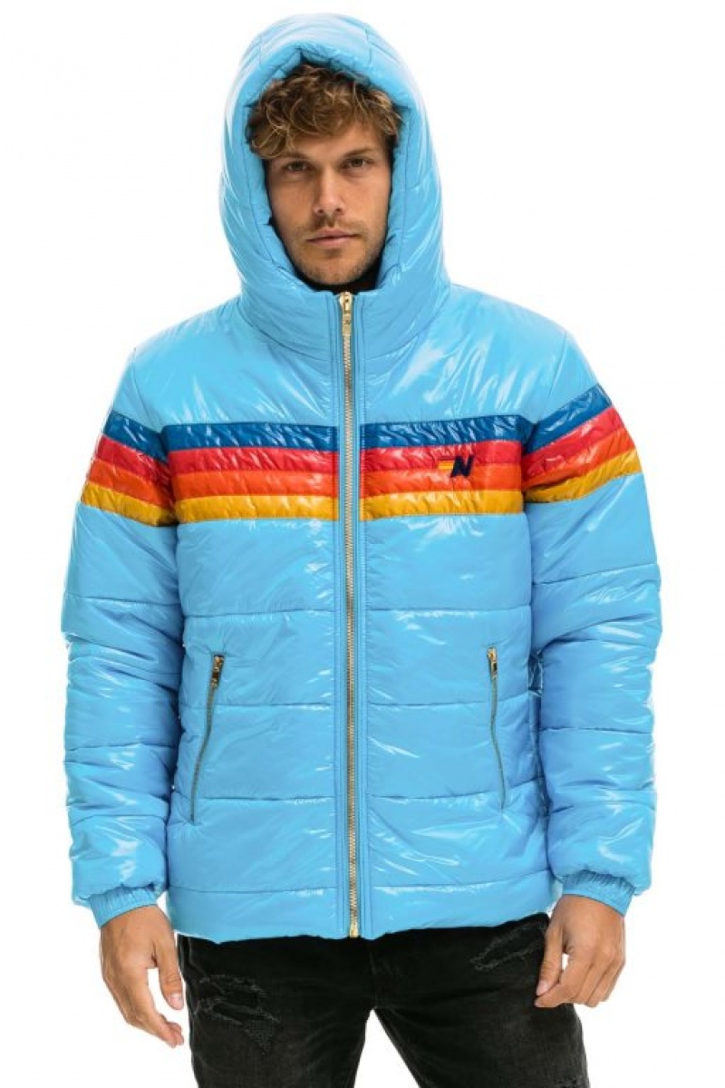 Chaquetas Aviator Nation 4 Stripe Luxe Trekker Hombre Blue | 67JKXDWYE