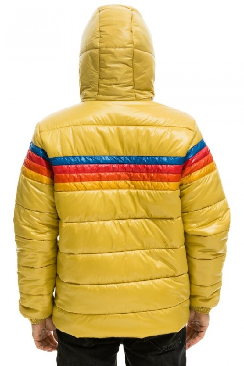 Chaquetas Aviator Nation 4 Stripe Luxe Trekker Hombre Khaki | 67KSIPGTD