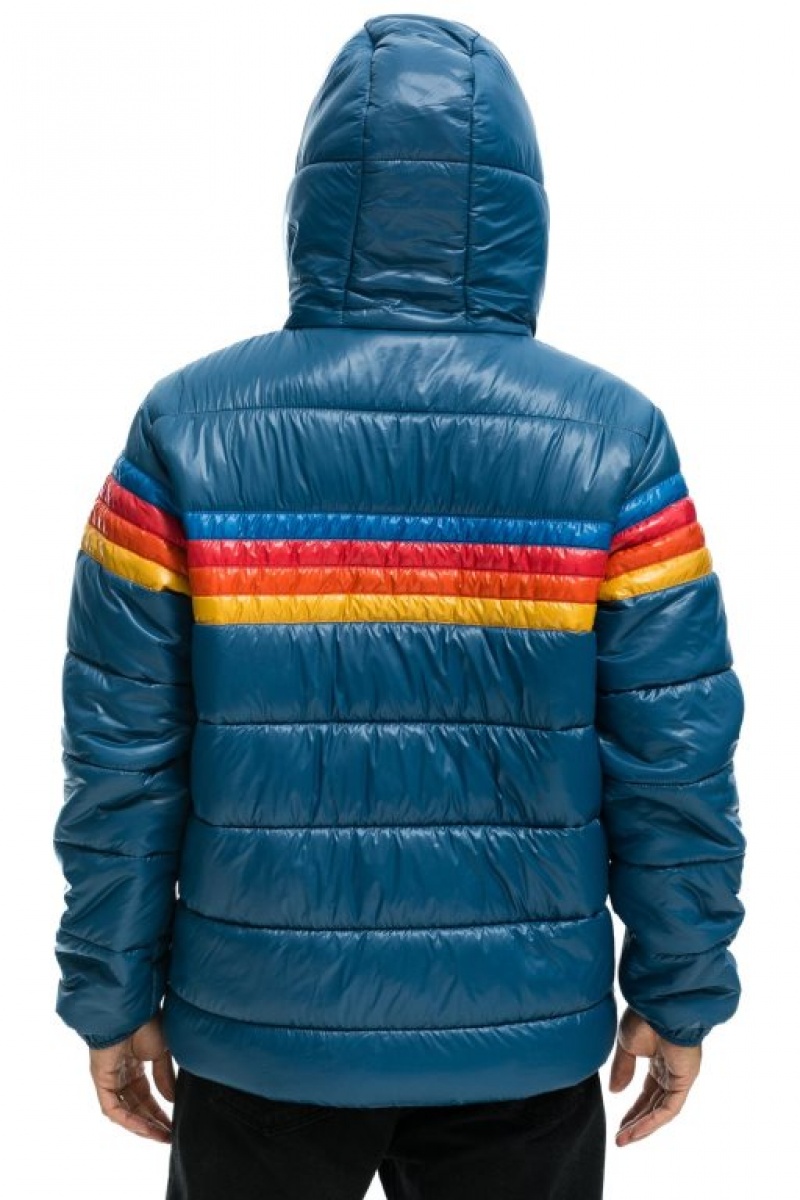 Chaquetas Aviator Nation 4 Stripe Luxe Trekker Hombre Deep Blue | 67KYHFCBW