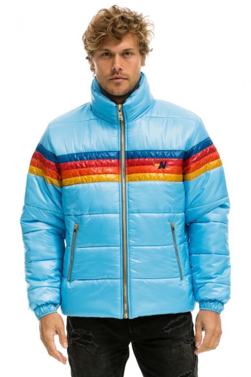 Chaquetas Aviator Nation 4 Stripe Luxe Traveler Hombre Blue | 67LUKXWRF