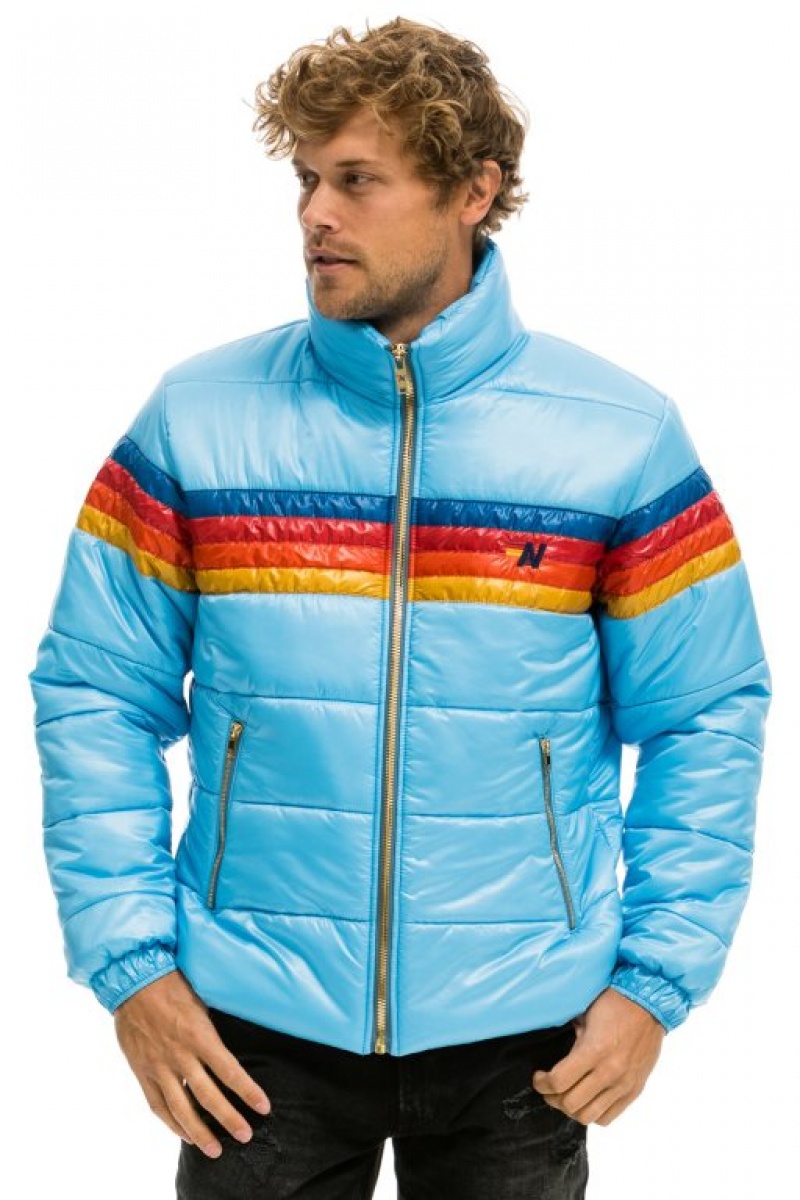 Chaquetas Aviator Nation 4 Stripe Luxe Traveler Hombre Blue | 67LUKXWRF