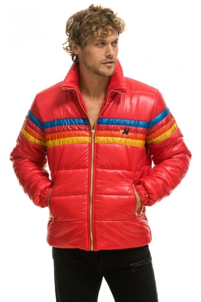 Chaquetas Aviator Nation 4 Stripe Luxe Traveler Hombre Pink | 67MDOAWZN
