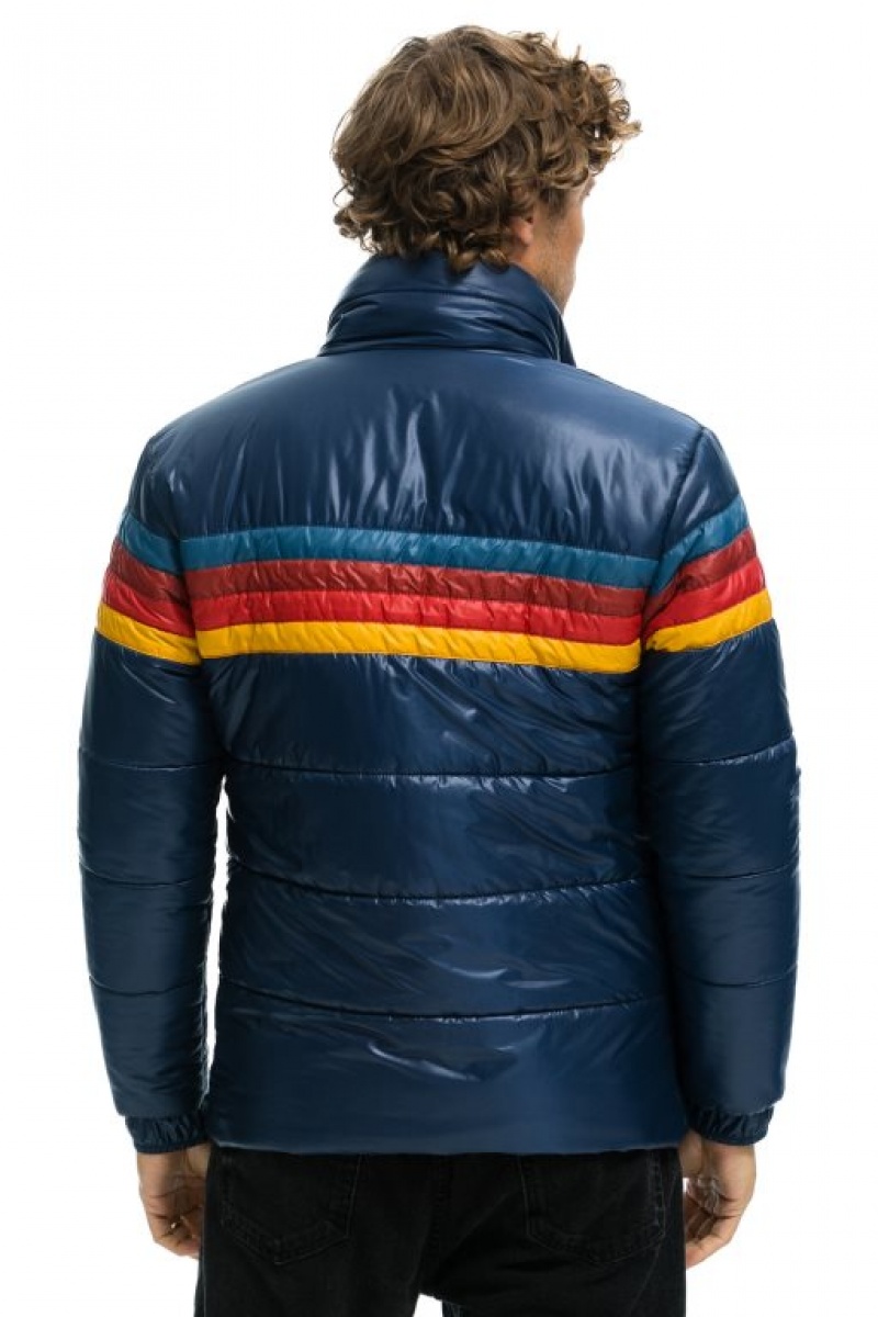 Chaquetas Aviator Nation 4 Stripe Luxe Traveler Hombre Deep Blue | 67TCGLBDR