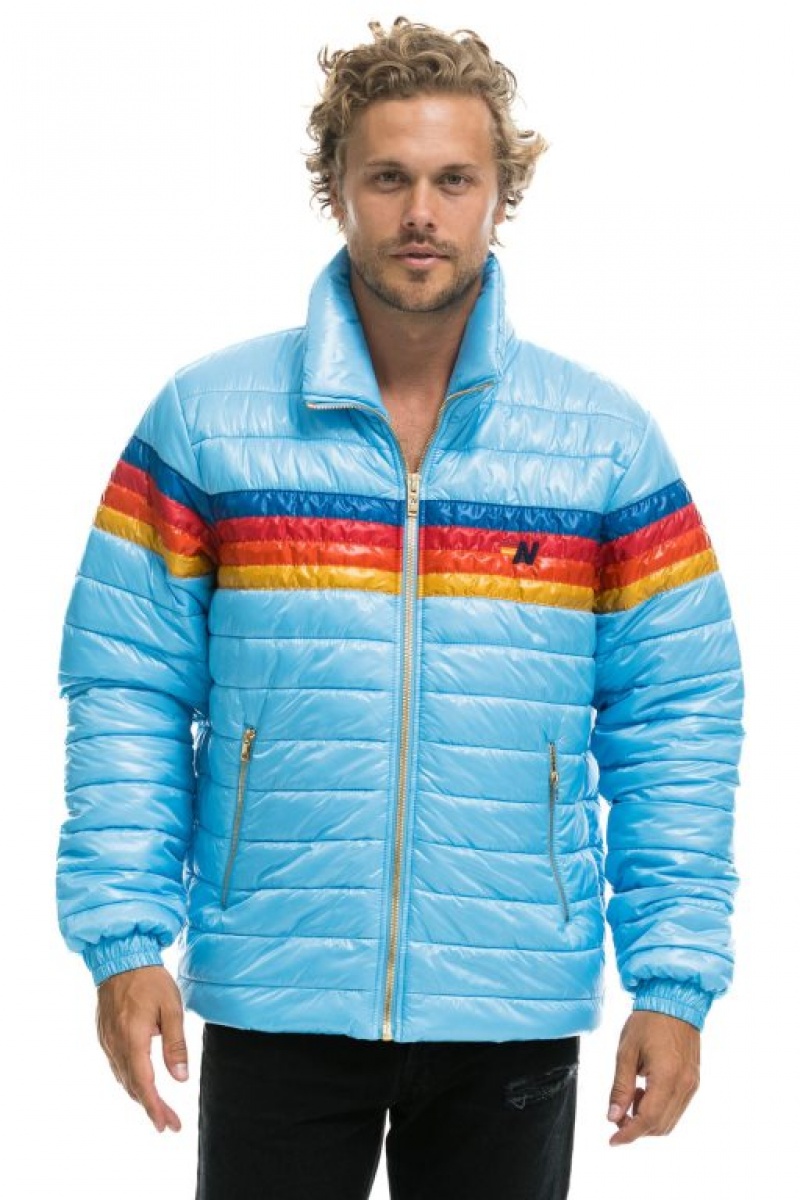 Chaquetas Aviator Nation 4 Stripe Traveler Hombre Blue | 65VTYJMNQ