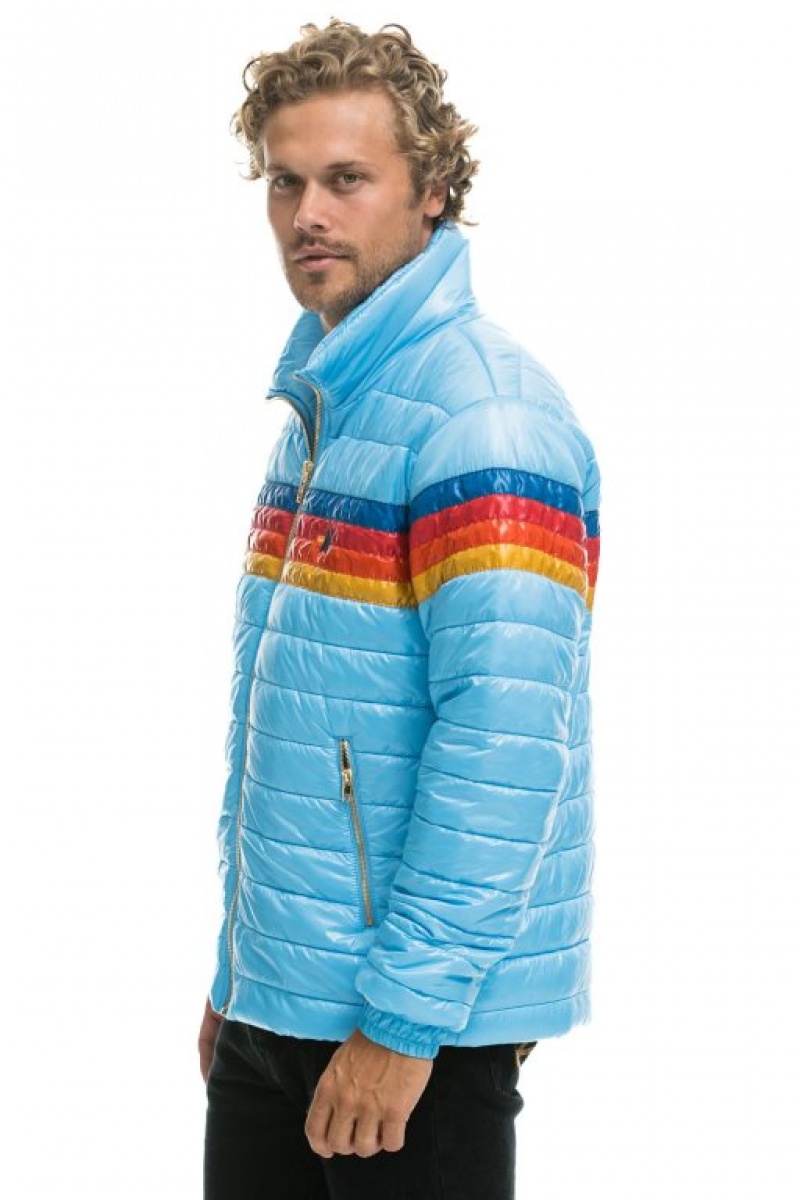 Chaquetas Aviator Nation 4 Stripe Traveler Hombre Blue | 65VTYJMNQ