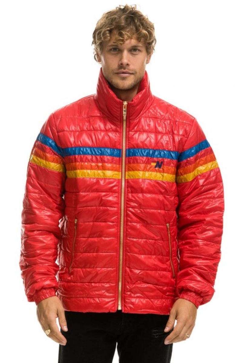 Chaquetas Aviator Nation 4 Stripe Traveler Hombre Pink | 65WPLAOXR